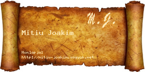 Mitiu Joakim névjegykártya